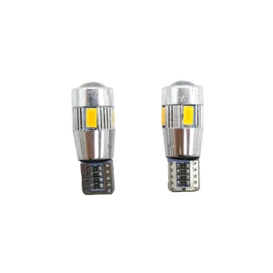Bombillo Muelita con Lupa Cld T10 6 Led Canbus SMD 12V Amber